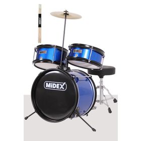 Midex CD300X-BL Akustik Junior Davulu Seti 5-14 Yaş İçin Full Set Çocuk Baterisi