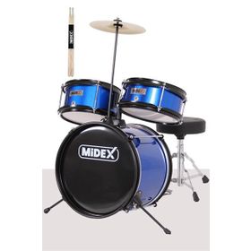 Midex CD300X-BL Akustik Junior Davulu Seti 5-14 Yaş İçin Full Set Çocuk Baterisi