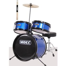 Midex CD300X-BL Akustik Junior Davulu Seti 5-14 Yaş İçin Full Set Çocuk Baterisi