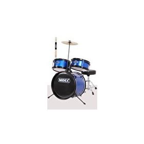 Midex CD300X-BL Akustik Junior Davulu Seti 5-14 Yaş İçin Full Set Çocuk Baterisi