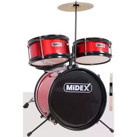 Midex CD300X-RD Akustik Junior Davulu Seti 5-14 Yaş İçin Full Set Çocuk Baterisi