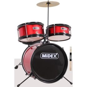 Midex CD300X-RD Akustik Junior Davulu Seti 5-14 Yaş İçin Full Set Çocuk Baterisi