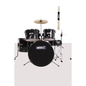 Midex CD500X-BK 5-18 Yaş İçin Full Akustik Çocuk Baterisi Davulu Seti