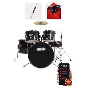 Midex CD500X-BK 5-18 Yaş İçin Full Akustik Çocuk Baterisi Davulu Seti