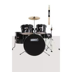 Midex CD500X-BK Akustik Junior Davul Seti 5-18 Yaş İçin Full Set Çocuk Baterisi