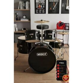Midex CD500X-BK Akustik Junior Davul Seti 5-18 Yaş İçin Full Set Çocuk Baterisi