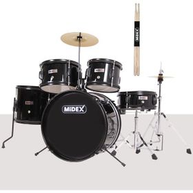 Midex CD500X-BK Akustik Junior Davul Seti 5-18 Yaş İçin Full Set Çocuk Baterisi
