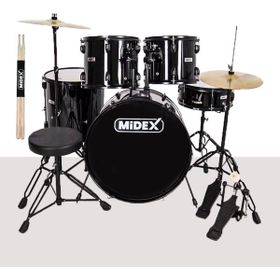 Midex CD900X-BK 22'' Yetişkin 22B-13T-12T-16F-14S 5 Parça Akustik Bateri Davul Seti
