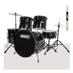 Midex CD900X-BK 22'' Yetişkin 22B-13T-12T-16F-14S 5 Parça Akustik Bateri Davul Seti