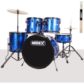 Midex CD900X-BL 22'' Yetişkin 22B-13T-12T-16F-14S 5 Parça Akustik Bateri Davul Seti