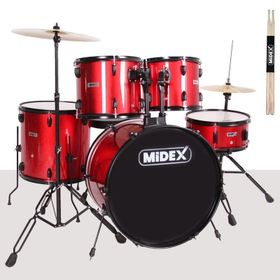 Midex CD900X-RD 22'' 22B-13T-12T-16F-14S 5 Parça Yetişkin Akustik Bateri Davul Seti