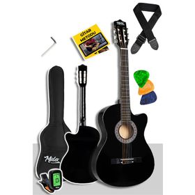 Midex CG-395BK Siyah 4/4 Sap Ayarlı Kesik Kasa Full Set Klasik Gitar