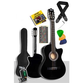 Midex CG-395BK Siyah 4/4 Sap Ayarlı Kesik Kasa Full Set Klasik Gitar