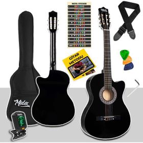 Midex CG-395BK Siyah 4/4 Sap Ayarlı Kesik Kasa Full Set Klasik Gitar