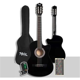 Midex CG-395BK Siyah 4/4 Sap Ayarlı Kesik Kasa Full Set Klasik Gitar