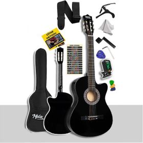 Midex CG-395BK Siyah 4/4 Sap Ayarlı Kesik Kasa Full Set Klasik Gitar