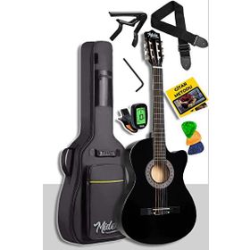Midex CG390BK-XBAG Siyah 4/4 Sap Ayarlı Kesik Kasa Full Set Klasik Gitar