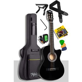 Midex CG390BK-XBAG Siyah 4/4 Sap Ayarlı Kesik Kasa Full Set Klasik Gitar