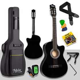 Midex CG390BK-XBAG Siyah 4/4 Sap Ayarlı Kesik Kasa Full Set Klasik Gitar