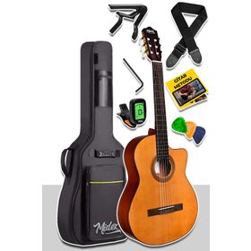 Midex Cg390M-Xbag 4 4 Sap Ayarlı Kesik Kasa Çanta + Tuner + Askı + Capo + Metod + Pena Klasik Gitar