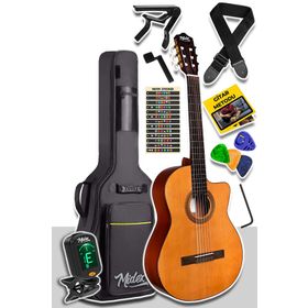 Midex Cg390M-Xbag 4 4 Sap Ayarlı Kesik Kasa Çanta + Tuner + Askı + Capo + Metod + Pena Klasik Gitar