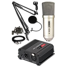 Midex CX1 Condenser Mikrofon Phantom + Stand + Filtre Set