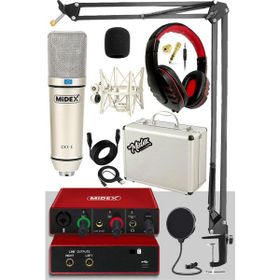 Midex Cx1 Mikrofon + Glx-500 Pro Ses Kartı + Rs-30 Stereo Kulaklık Kayıt Ekipmanı