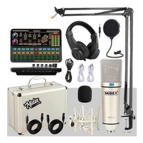 Midex CX1 Platinium Set Efektli Ses Kartı Mikrofon Stand Kayıt Canlı Yayın Seti