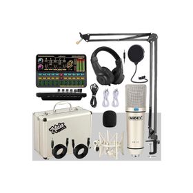 Midex CX1 Platinium Set Efektli Ses Kartı Mikrofon Stand Kayıt Canlı Yayın Seti