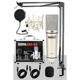 Midex CX1 STA Üst Seviye Condenser Stüdyo Ses Kayıt Mikrofonu Stand Filtre Seti