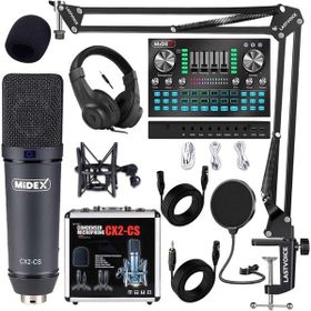 Midex CX2 Private Paket-4 Mikrofon VS20 Ses Kartı Stüdyo Kayıt Seti
