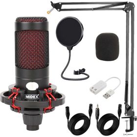 Midex CXN-30 Condenser Mikrofon Stand Pop Filtre Seti