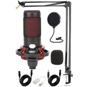 Midex CXN-30 Condenser Mikrofon Stand Pop Filtre Seti