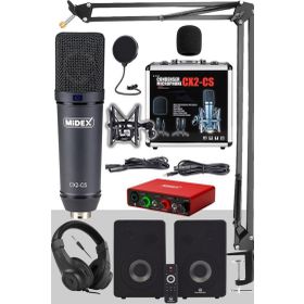 Midex Exclusive Paket-5 Monitör-Mikrofon-Ses Kartı ve Kulaklık Stüdyo Ekipmanları Seti