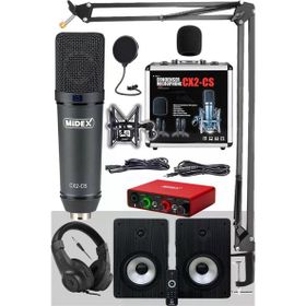 Midex Exclusive Paket-6 Monitör-Mikrofon-Ses Kartı ve Kulaklık Stüdyo Ekipmanları Seti