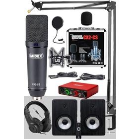 Midex Exclusive Paket-6 Monitör-Mikrofon-Ses Kartı ve Kulaklık Stüdyo Ekipmanları Seti