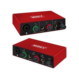 Midex GLX-500 Pro 2 Giriş 2 Çıkış USB Stüdyo Ses Kartı ve XLR Kablo