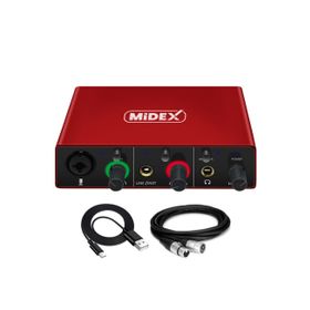 Midex GLX-500 PRO 2 Giriş 2 Çıkış USB Stüdyo Ses Kartı