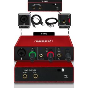 Midex GLX-500 PRO 2 Giriş 2 Çıkış USB Stüdyo Ses Kartı