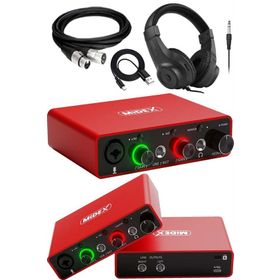 Midex GLX-700RD-H Üst Segment USB Stüdyo Ses Kartı + Kulaklık + Kablo