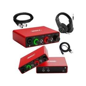 Midex GLX-700RD-H Üst Segment USB Stüdyo Ses Kartı + Kulaklık + Kablo