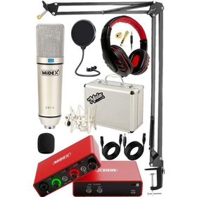 Midex GLX-700RD Ses Kartı + CX1 Stüdyo Mikrofon Stüdyo Ekipman Seti