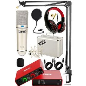 Midex GLX-700RD Ses Kartı + CX1 Stüdyo Mikrofon Stüdyo Ekipman Seti