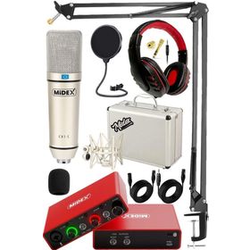 Midex GLX-700RD Ses Kartı + CX1 Stüdyo Mikrofon Stüdyo Ekipman Seti