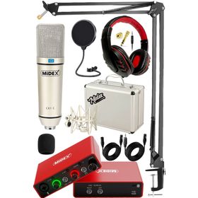 Midex GLX-700RD Ses Kartı + CX1 Stüdyo Mikrofon Stüdyo Ekipman Seti