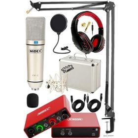 Midex GLX-700RD Ses Kartı + CX1 Stüdyo Mikrofon Stüdyo Ekipman Seti