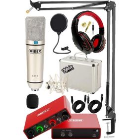 Midex GLX-700RD Ses Kartı + CX1 Stüdyo Mikrofon Stüdyo Ekipman Seti
