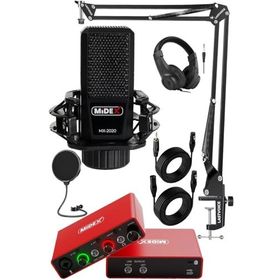 Midex GLX-700RD Ses Kartı + MX-2020 Stüdyo Mikrofon Stüdyo Ekipman Seti