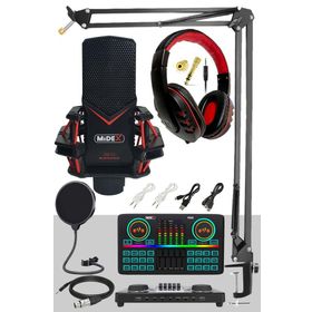 Midex GMX-1 Effective Set Condenser Mikrofon Ses Kartı Kulaklık Canlı Yayın Paketi