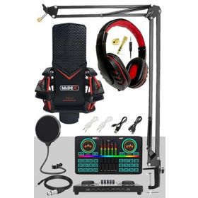 Midex GMX-1 Effective Set Condenser Mikrofon Ses Kartı Kulaklık Canlı Yayın Paketi